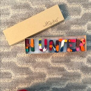 Hunter Multicolor Crayon Letters